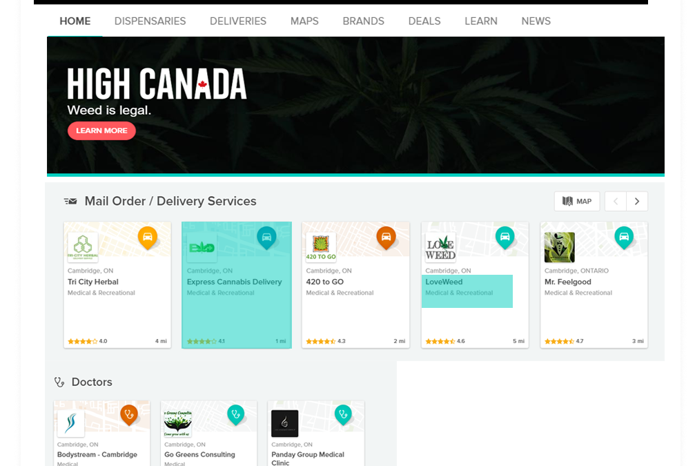 Web Scraping Legal Cannabis Websites in a Geofenced Area